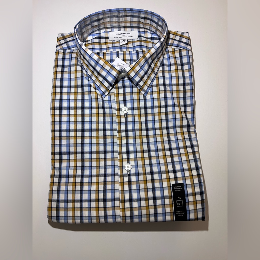 Banana Republic Men's Plaid Shirt In Blue And Brown